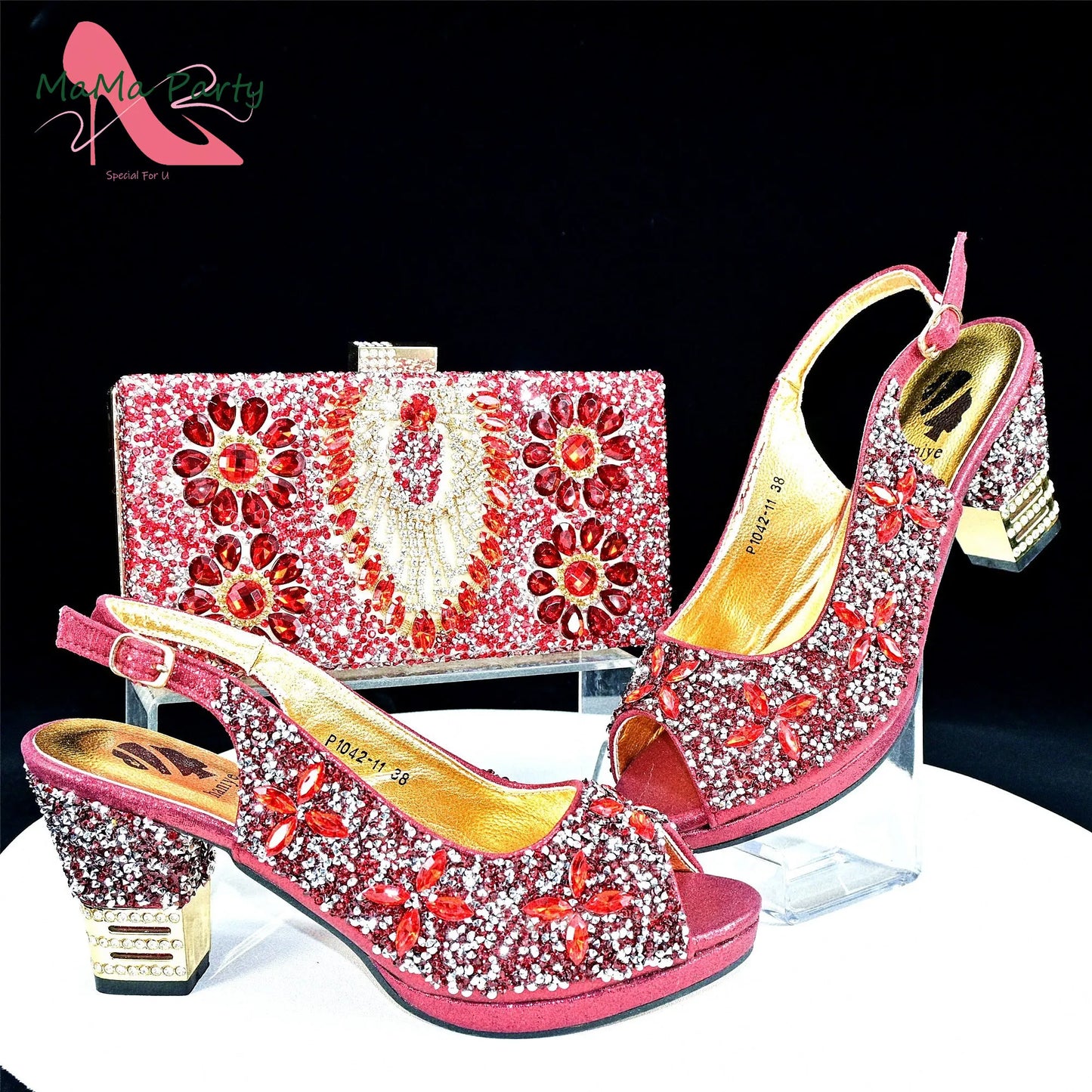 2025 Fashion Style Nigerian Ladies Lovely Shoes and Bag to Match Set in Gold Color Specials Pumps for Dress