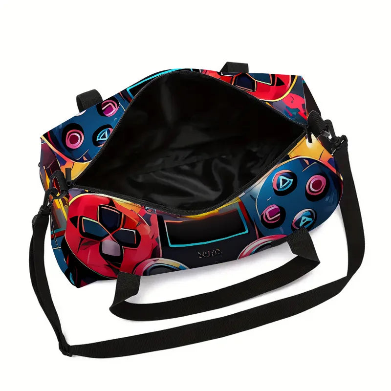 Classic Popular game controller 3D Print Large Capacity Travel Bags Barrel Shape Crossbody Bag Outdoor Sports Bags Gym Yoga Bag