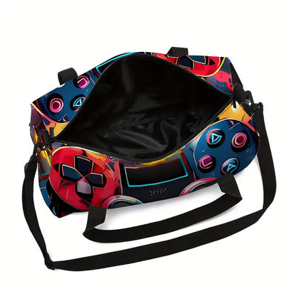 Classic Popular game controller 3D Print Large Capacity Travel Bags Barrel Shape Crossbody Bag Outdoor Sports Bags Gym Yoga Bag