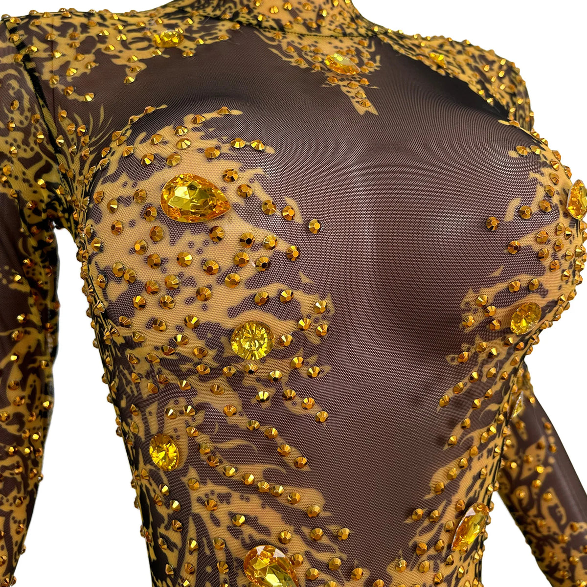 sexy long sleeves night club party rhinestone jumpsuits women birthday prom bodycon rompers show dance bodysuit festival outfit