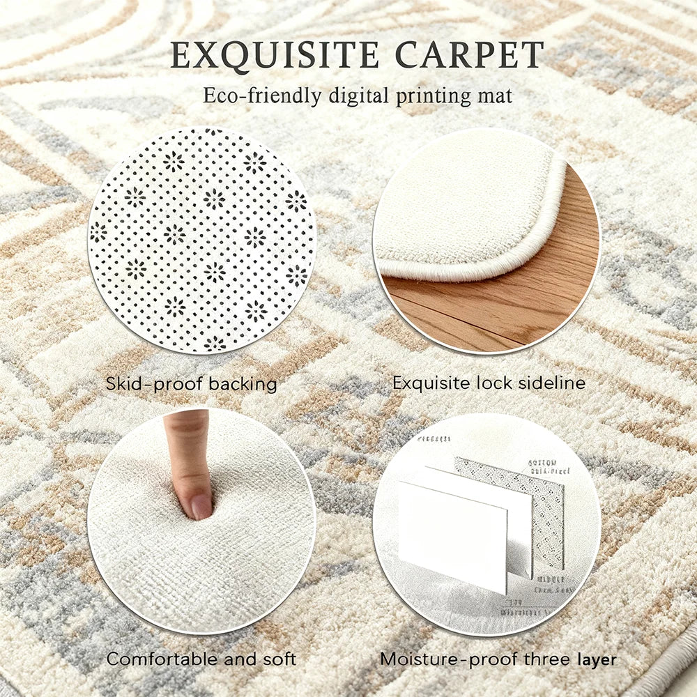 Brand Logo A-Amiri Floor Mat Soft Thickened Non-Slip Washable Door Mat for Living Room Home Decor Flannel Rugs