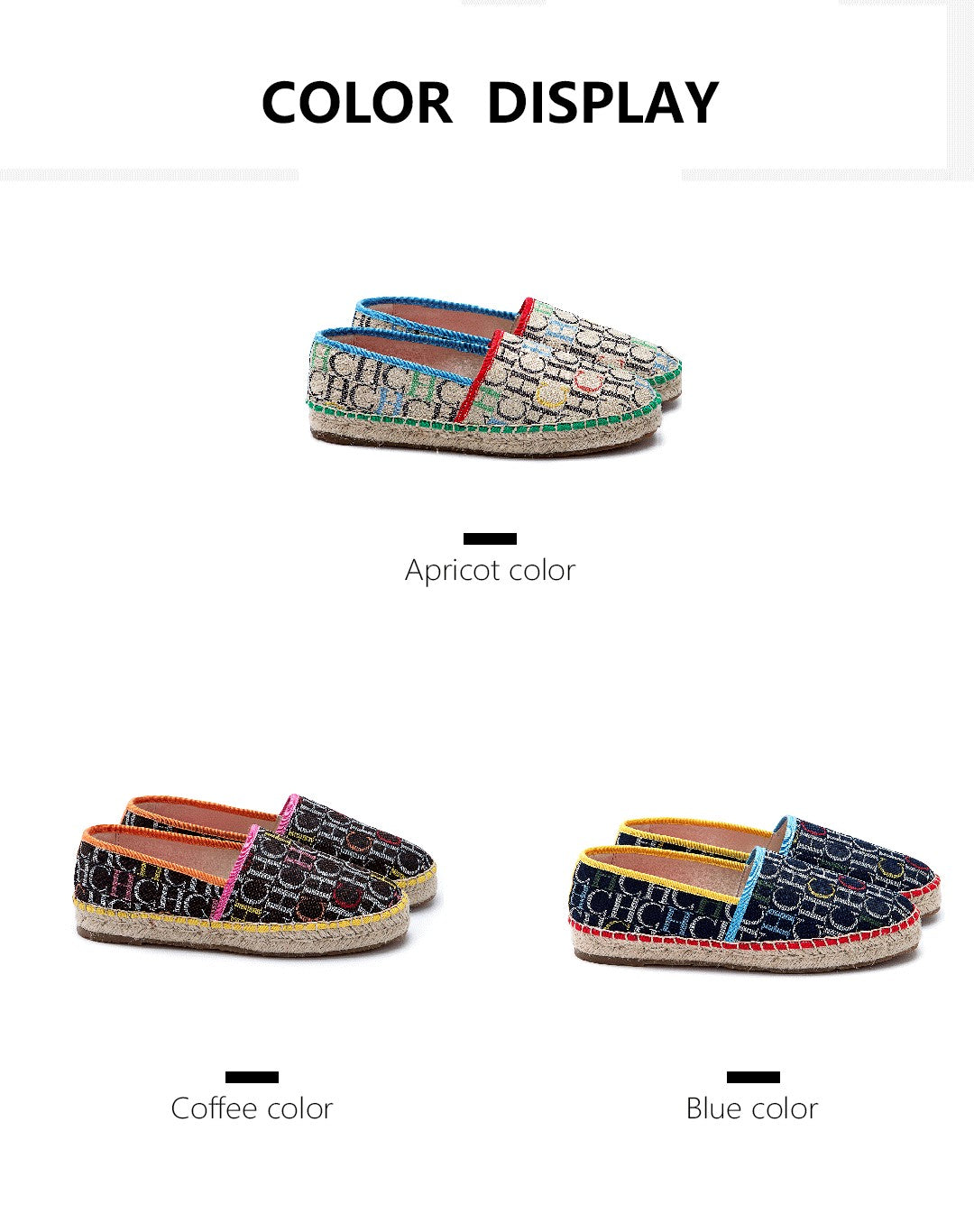 CH Fashion Monogram Print Commuter Flats Woven Material Fisherman 2025 New Luxury Brand Slip-On Women's Casual Shoes