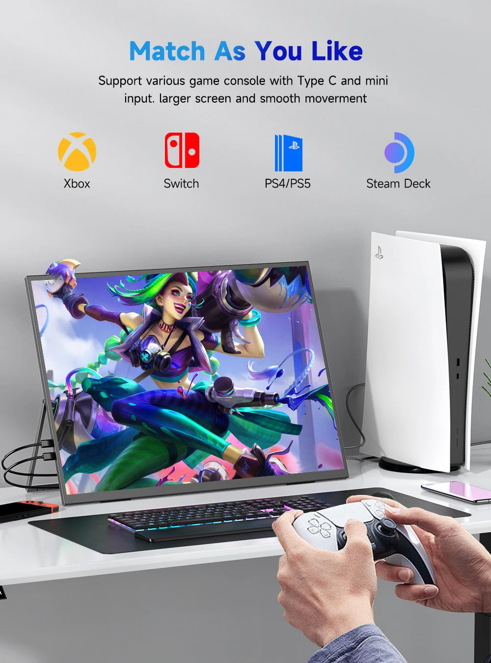 UPERFECT UColor T3 UHD 23.8" 4K PC Monitor HDR Computer Display With LS Stand VESA USB C For Laptop PC MAC Extend Second Screen