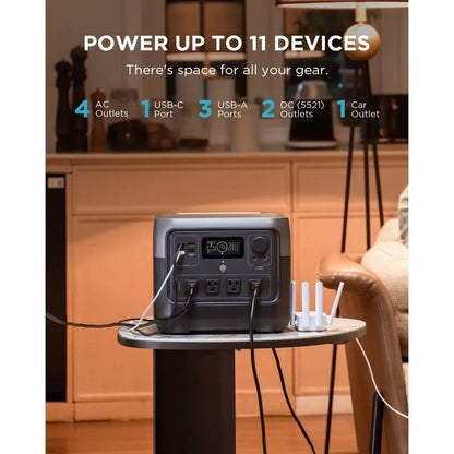 Solar Powered RIVER 2 Pro Portable Power Station 768Wh LiFePO4 Battery Fast Charging in 70 Mins 800W AC Outlet for Home RV