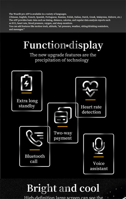 New Watch 5 Pro for Men Smart Watch Bluetooth Call Sports Fitness Men's Wristwatch Heart Rate Monitor Waterproof Smartwatch Hw12
