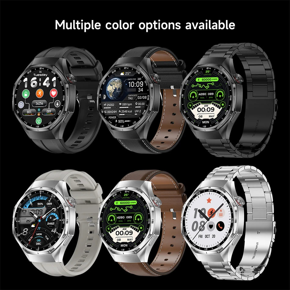 2026 New Global Version Watch 6 Pro GPS Smart Watch Men AMOLED Screen Sports Fitness Track Bluetooth Call Waterproof Smartwatch