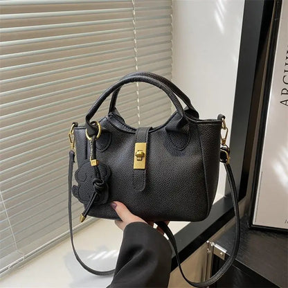 PU Portable Bucket Bag Shoulder Bag Women Fashion Versatile Crossbody Bags Zipper Handbag High Quality Tote Commuter Bags Gifts