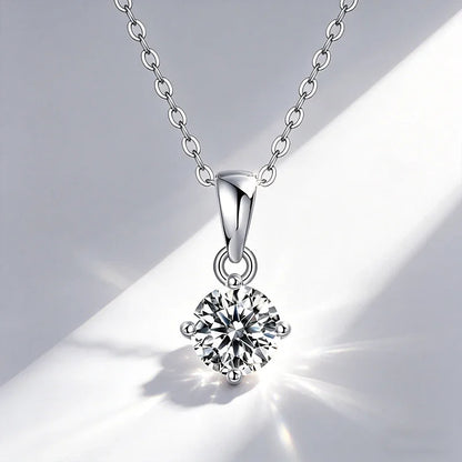 0.5ct-1.0ct VVS1 D Color Moissanite Necklace 925 Soild Sterling Sliver Chain with Certificate Fine Jewelry for Woman Jewelry