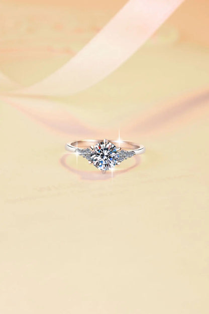 1Ct Moissanite Round Six-Prong Ring Women's PT950 Platinum - Gentle six-prong, understated luxury, thoughtful confession gift