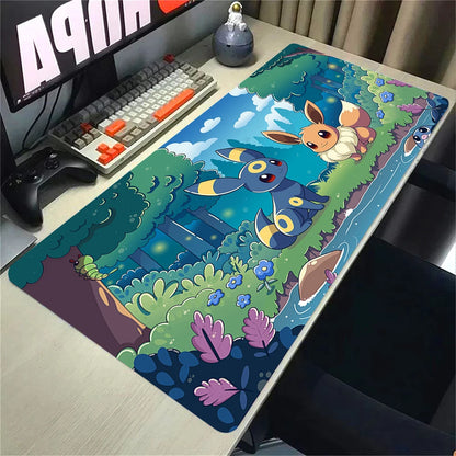 Mouse Pad Large Desk Mat Pokemones Anime Playmat Gaming Mouse Pad 900 × 400 Xxl Mousepad Speed Computer and Office Gamer Cabinet