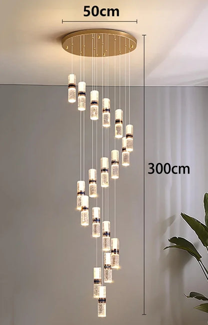 Modern home decoration crystal chandelier, stair Pendant lamp, living room Pendant lights, interior lighting