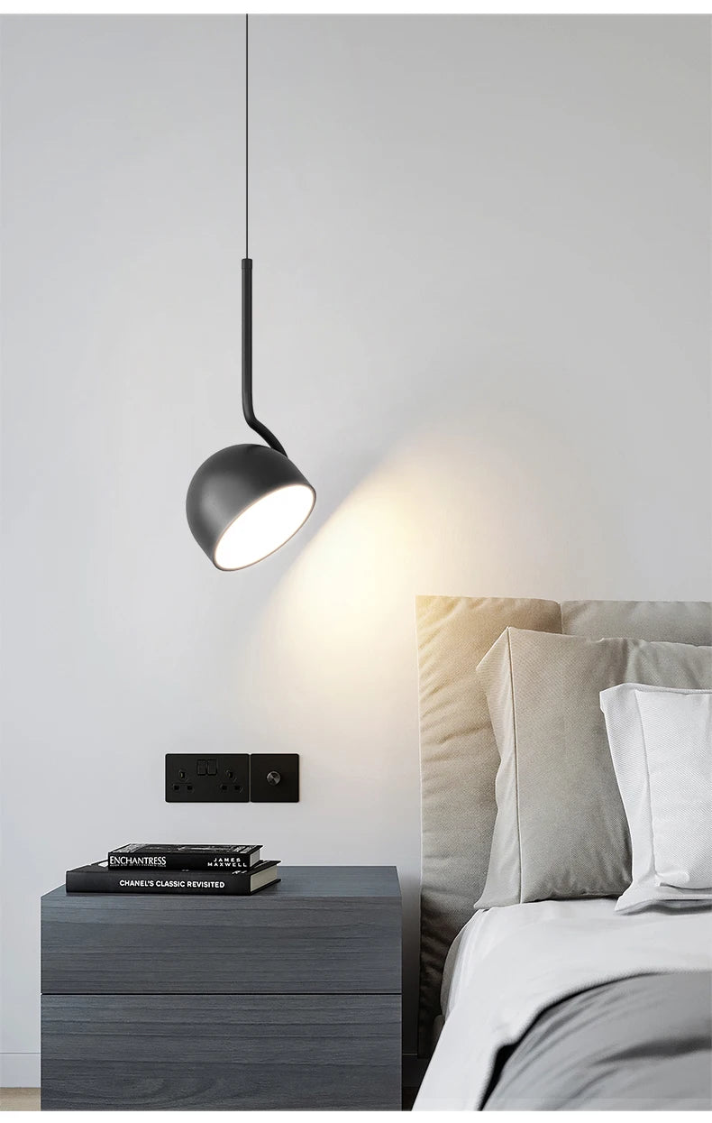 Dimming Simple Black White New LED Modern Pendant Lights Living Study Dining Room Bedroom Bedside Bar Loft Lamps Indoor Lighting