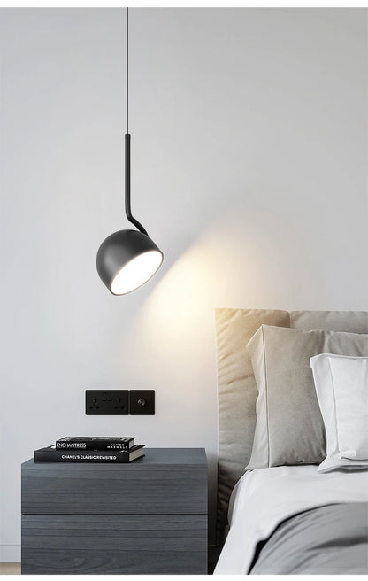 Dimming Simple Black White New LED Modern Pendant Lights Living Study Dining Room Bedroom Bedside Bar Loft Lamps Indoor Lighting