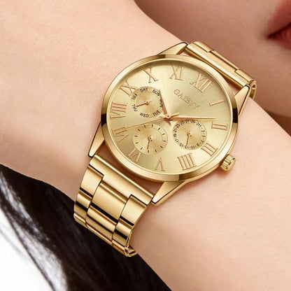 5Pcs/Set Unisex Jewelry Watches Women's Wristwatch Accessories Gold Fashion Business Elegant Classic Exquisite Retro Light Luxury Rhinestone Luxury Watch Set Y2K Party Gathering Daily Wear Birthday Holiday Gift Travel Vacatio