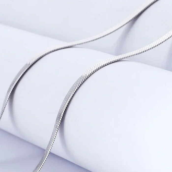 New 925 Sterling Silver fine 4MM Blade Chain Necklace for Women MEN Luxury wedding party Jewelry Best friend Holiday gifts