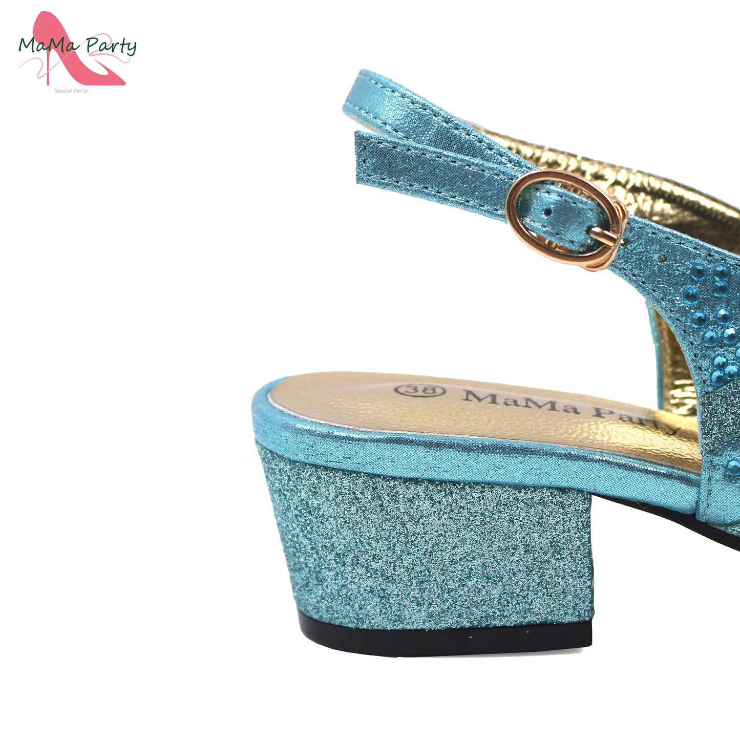 Golden Elegant Ladies Shoes Matching Bag Set Slingbacks Peep Toe Low Heels Fashion New Design Italian for Wedding
