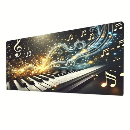 Brand Piano Keys Mouse Pad Musical Note Design Large Gaming Desk Mat Anti-slip Comfortable Surface for Work Play
