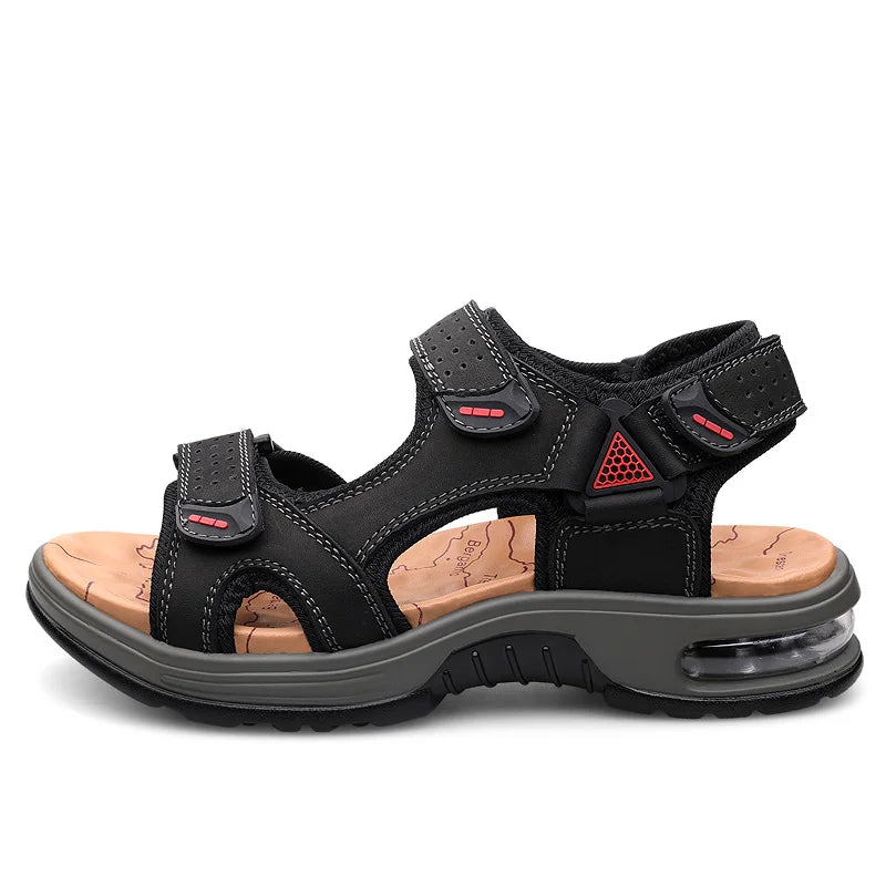 Men Sandals Classic Summer Youth Outdoor Leisure Light Open Toed Beach Shoes Soft Bottom Shock Absorbent Fashion Walking Sandals