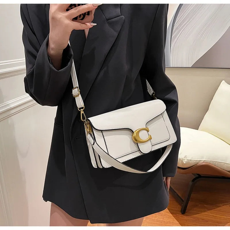 26 New Niche Bag Women's Premium Texture Solid Color Simple and Versatile Small Square & Commuter Multi-Compartment Shoulder Bag