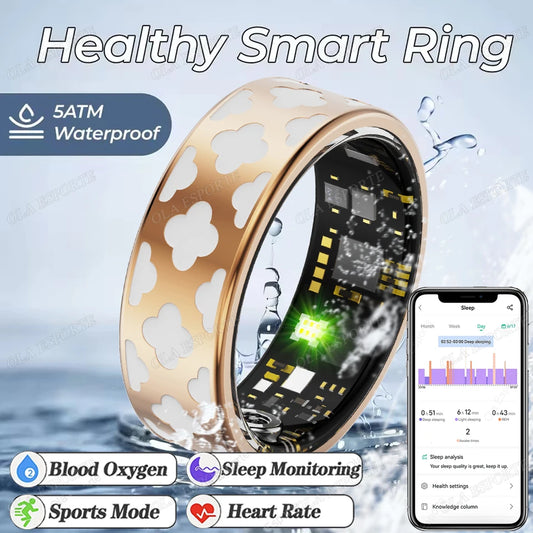 2026 New Women’s Smart Ring Heart Rate/Sleep/Blood Oxygen Monitoring Wireless Call Waterproof Smartring Birthday Holiday Gift