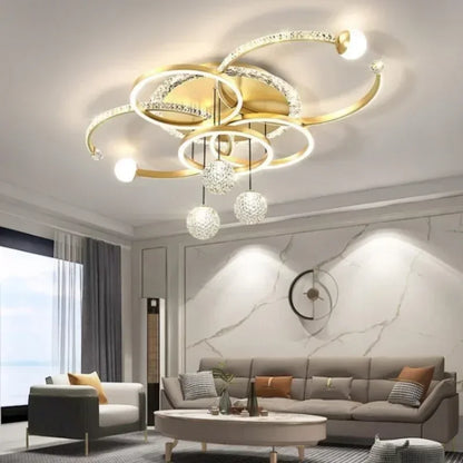 Nordic style eye protection living room light, simple, modern, atmospheric, high-end crystal ceiling light, Guangdong