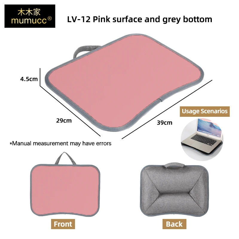MUMUCC Multifunctional Laptop Desk With Cushion and Filled with Foam Particles, Small Pillow Table, Hard Mouse Pad Large