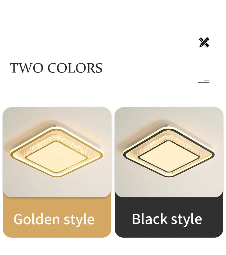 Luxury Living Room Lights Lustre Home Decoration LED Ceiling Lamp Modern Square Acrylic Gold Hall Bedroom Dining Room Fixtures