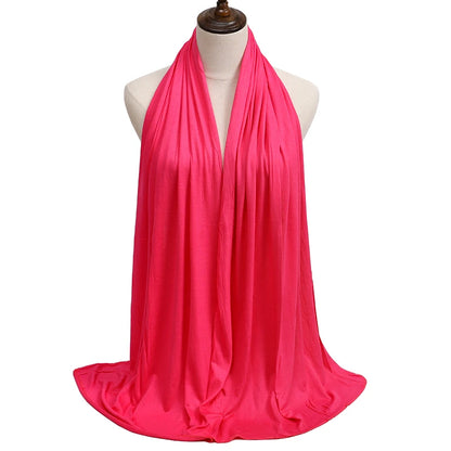 Womens Muslim Ramadan Fashion Modal Cotton Jersey Hijab Womens High Quality Solid Color Soft Hijab Long African Scarf
