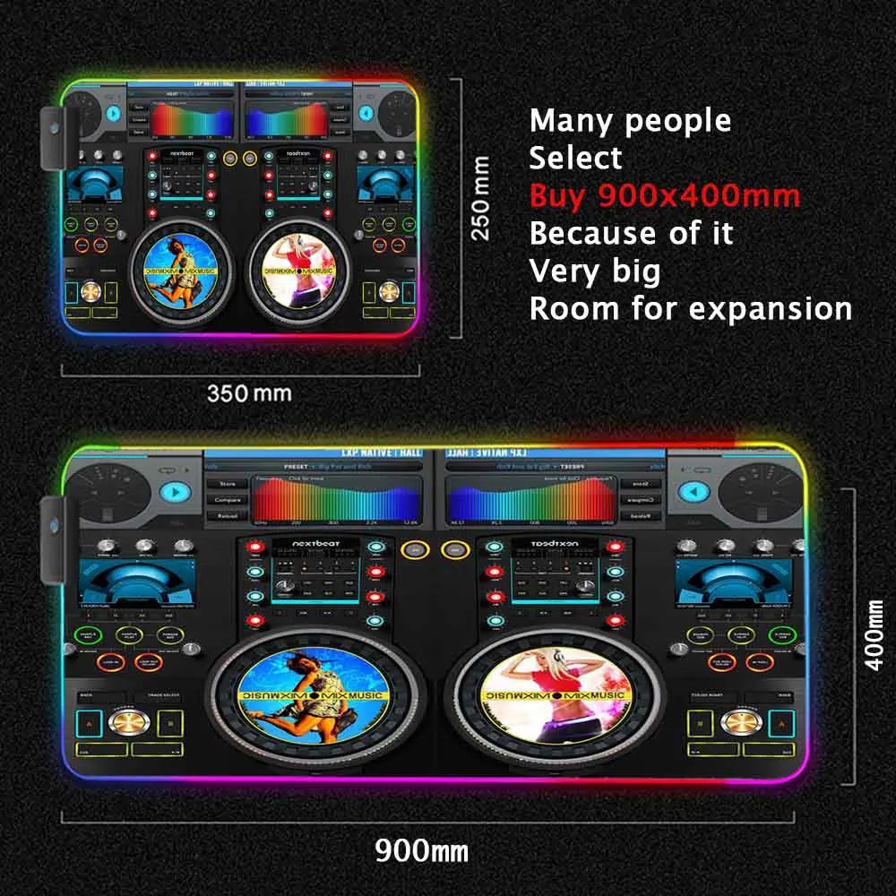 Dj Console Table Computer Desk Pc Mat Extra Large Mouse Pad XXL Carpet Led Large Mousepad Mice Mats with Backlight Keyboard Pad