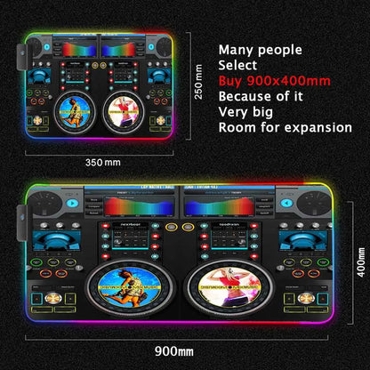 Dj Console Table Computer Desk Pc Mat Extra Large Mouse Pad XXL Carpet Led Large Mousepad Mice Mats with Backlight Keyboard Pad