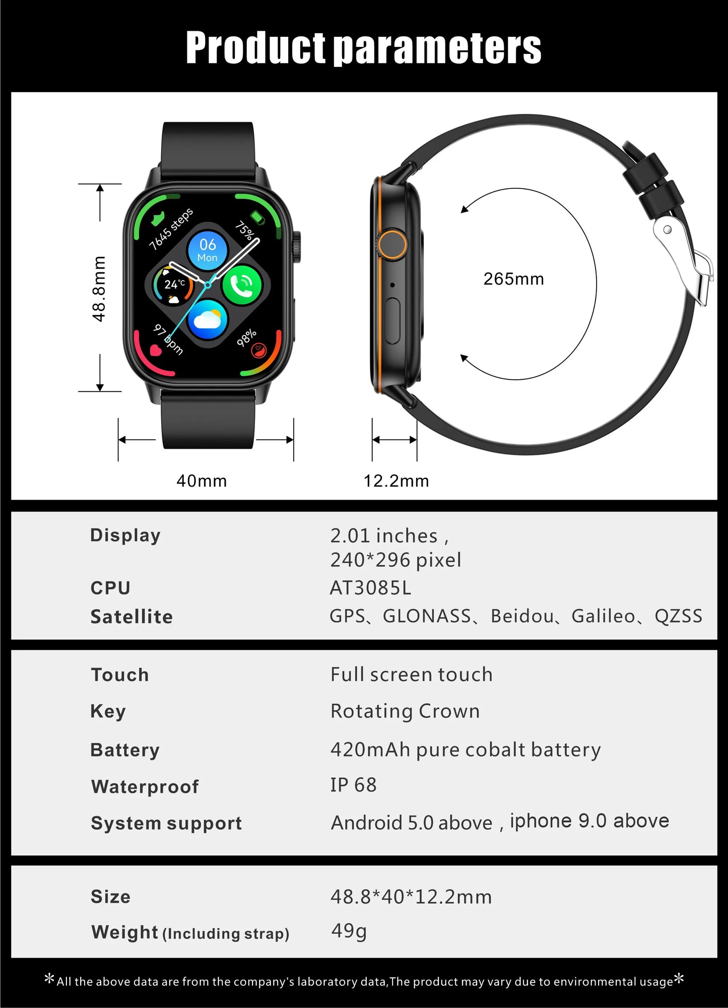 LIGE 2026 For Android IOS GPS Smart Watch Women 2.01" HD Screen Heart Rate Bluetooth Call Compass IP68 Waterproof Men Smartwatch