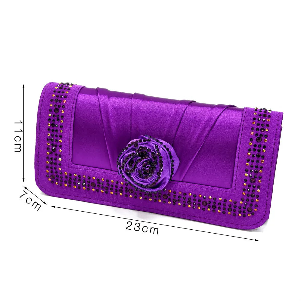 Doershow Beautiful High Quality African Style Ladies Shoes And Bags Set Latest Silver Italian Shoes And Bag Set For Party