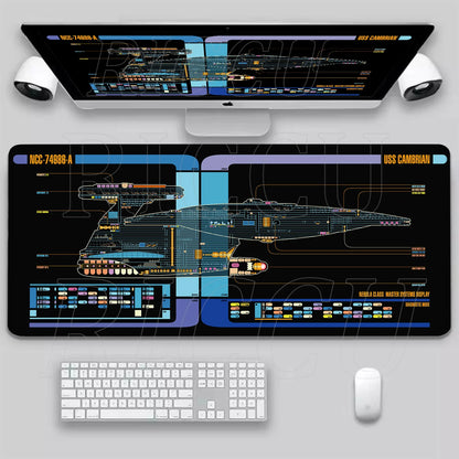 XXL HD print Game Mouse Pad Star Trek Office PC Accessories Keyboard Starship Blueprint Gamer Computer Cabinet Desk Mat carpet
