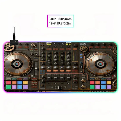 RGB Radio Dj Workbench Mouse Pad Gamer HD Large HD HYBXAXC Desk Mats MousePads Natural Rubber Carpet Anti Slip Laptop Mice Pad