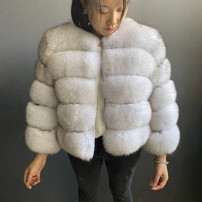 Women's Fur Coat Fox Fur Jackets for Women Clothing Natural Real Fox Fur Jacket Coats for Women Fur Jacket in Promotion