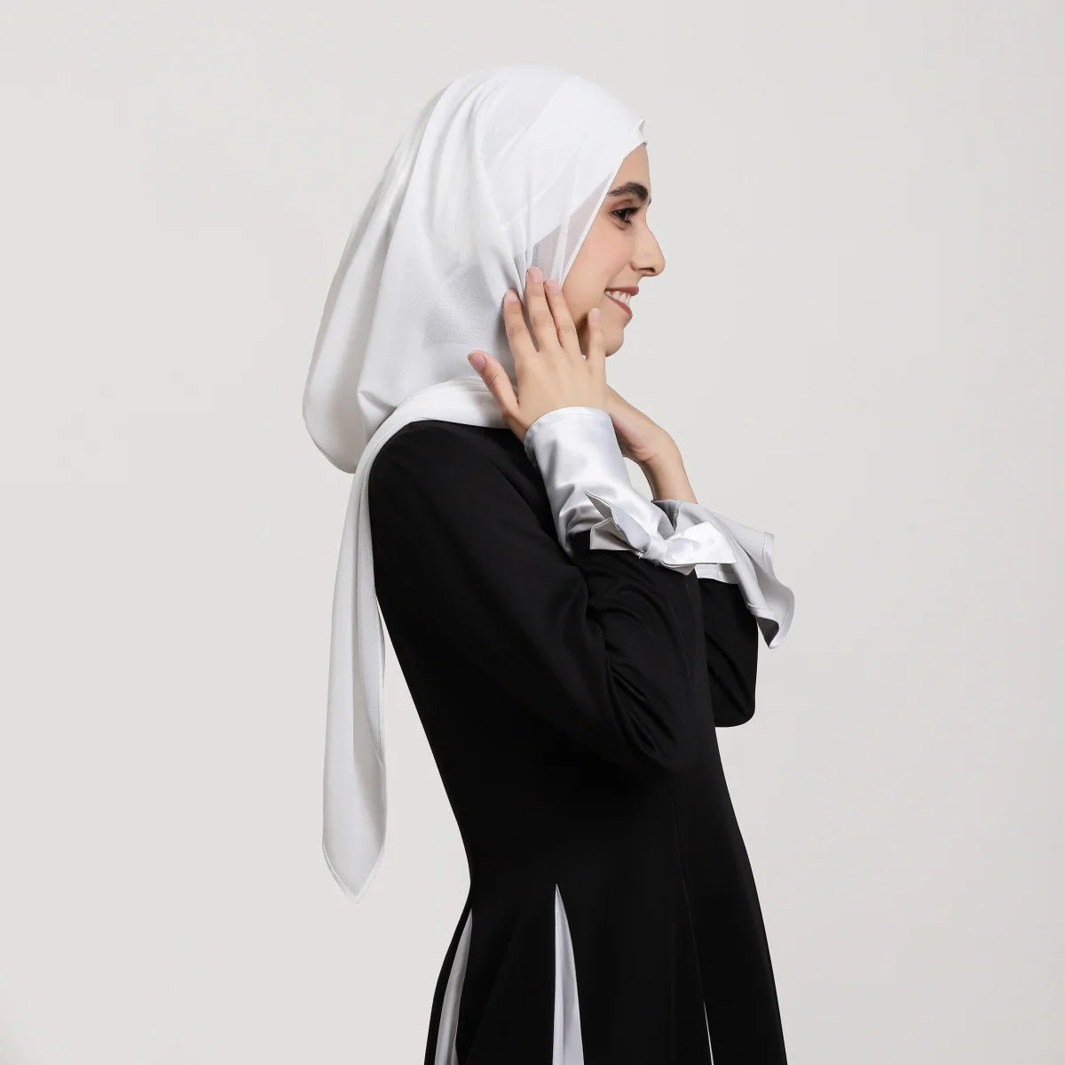 2025 Ramadan Women Solid Scarf Built-in Magnetic Muslim Chiffon Hijab Shawls Head Wrap Hijabs Scarves Ladies Foulard Islamic