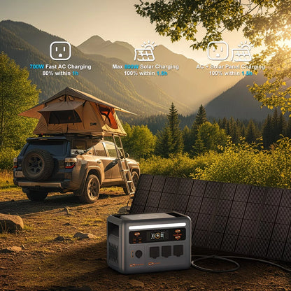 OSCAL PowerMax 1800 SE Portable Power Station,1024Wh LiFePO4 Solar Generator, 1800W Pure Sine Wave AC Output, 800W Solar Fast Charge App Control Solar Generator for Home Camping Emergency, Optional 500W Solar Panel