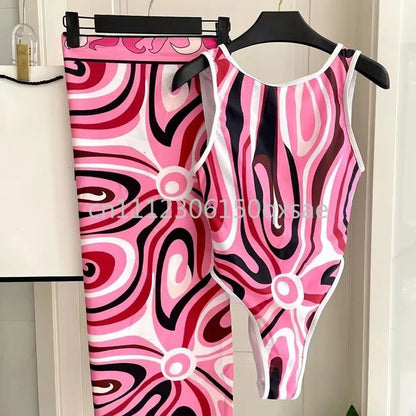 Classic Design Women's Headband Swimsuits with Letter Signature Logo Designer Brand Lady Sexy Scarf Swimsuits Beachwear