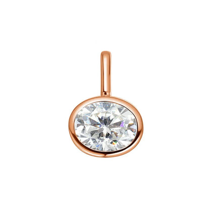 2-4carat East West Oval Cut Moissanite Pendant Necklace For Women 925 Silver Bezel Set Solitaire Diamond Ball Neckchain With GRA