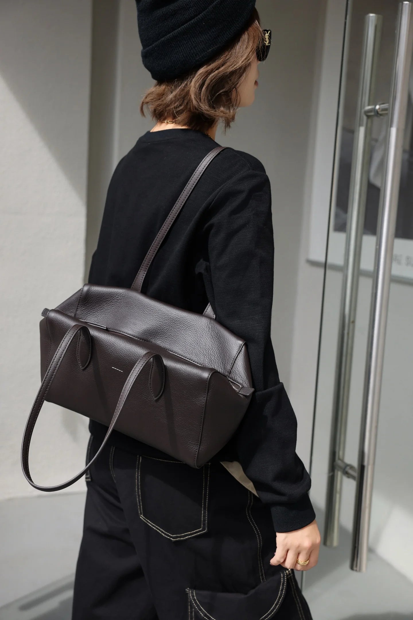 Genuine Grade Leather Women's Shoulder Bag Luxury Designer Brand Ladies Soft Cowhide Large Tote for Woman Ladies Bowling Bag New