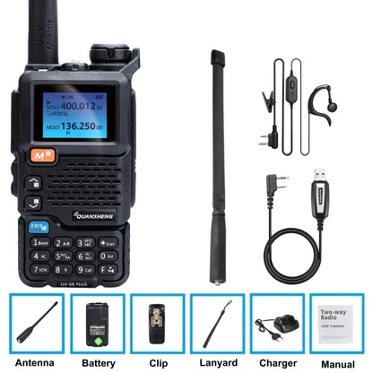 Quansheng Uv-5R Plus Walkie Talkie Dual Band Am Vhf Uhf Ham Radio For Baofeng Uv-5R Two Way Radio Outdoor Camping Hiking