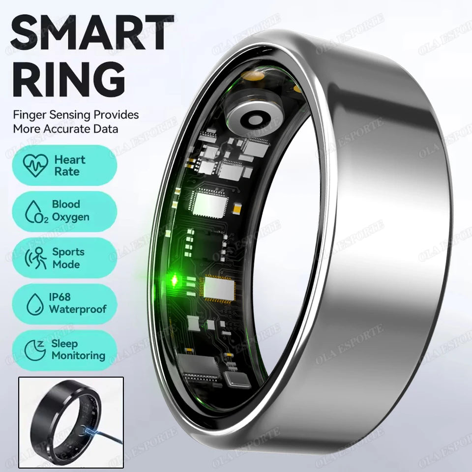 2026 New Smart Ring GPS Motion Modes Remote Control Camera Heart Rate Blood Oxygen/Pressure Outdoor Sports Waterproof Smartring