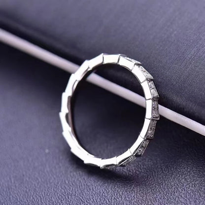 Moissanite Ring 100% Pass Diamond Tester Pen Matching Wedding Diamond Band for Women 925 Sterling Silver Female Single Tail Ring