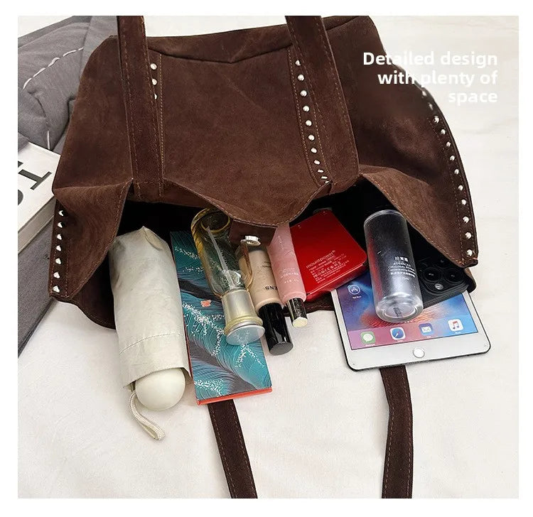 Fashion Microfiber Solid Sewing Shoulder Bags 2025 High Quality Retro Sweet Handbags Brand Sequined Large Capacity Bag for Women