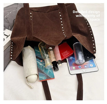 Fashion Microfiber Solid Sewing Shoulder Bags 2025 High Quality Retro Sweet Handbags Brand Sequined Large Capacity Bag for Women
