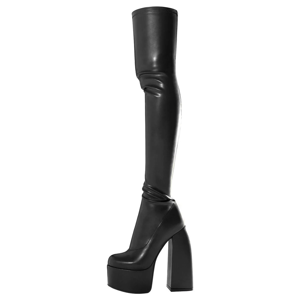 Thin Leg Thick Heels Platform Shoes Women's 2025 Summer Autumn Over the Knee Boots Candy Color Patent Leather Super High Heels