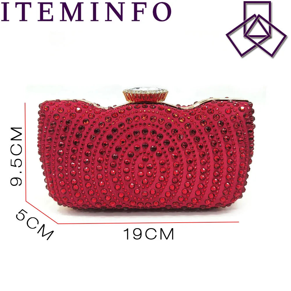 High Heels Shoes for Women Embroidery Rhinestone Italian Design Blue Color Pointed Toe Shoes and Bags Set Fashion