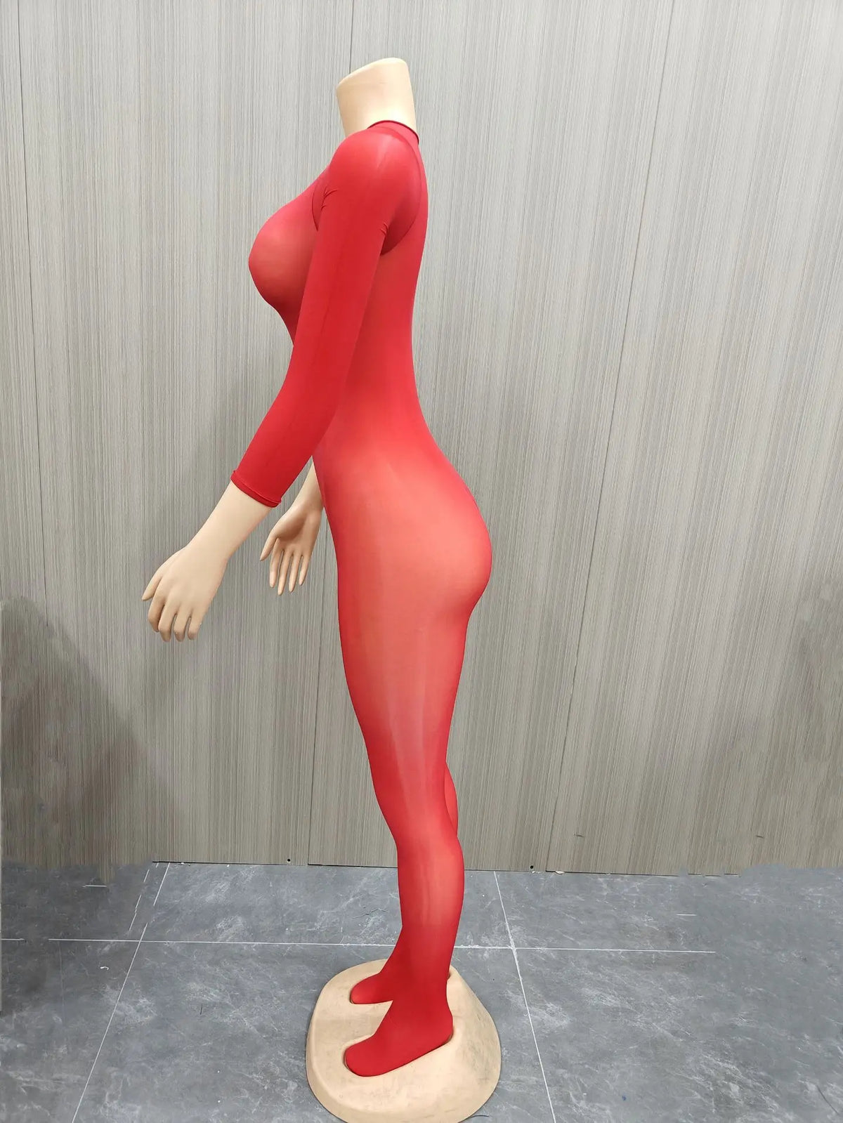 Kliou Sexy See Through Jumpsuits Woman o-Neck Full Sleeve Skinny Peach Buttocks Hot Girls Midnight Fashion Club Party Overalls