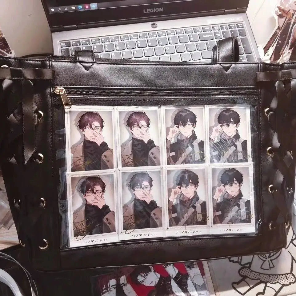 New Japanese Cute Sweet Ribbon Ita Bag Lolita Girls Transparent Handbags Fashion Large Capacity Tote Bag Aesthetic Shoulder Bags