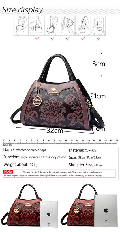 New Women Bag Luxury Designer Cowhide Handbags for Women Famous Brands Crossbody bag for Women Leather Shoulder Bags Sac a main